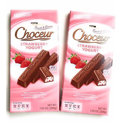 Choceur Milk Chocolate Bars with Strawberry and Yogurt (pack of 2)