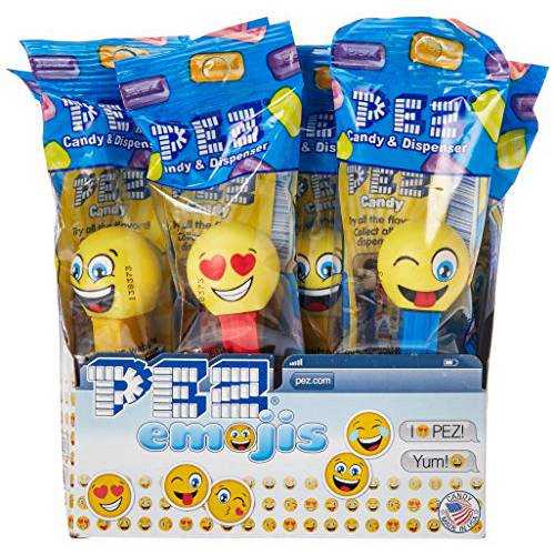 PEZ Candy Pez Emojis Assorted Candy Dispensers, 0.58 Oz, 6.96 Oz (Pack of 12)