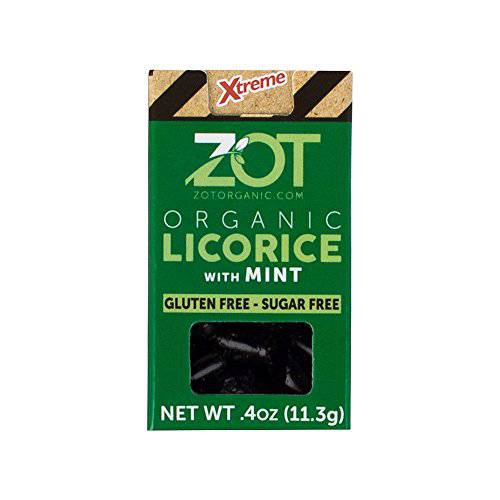 ZOT 100% Organic Licorice with Mint, Dark Brown, Black, 0.4 Ounce (Pack of 6)