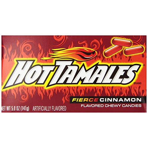 Hot Tamales Fierce Cinnamon Chewy Candy, 5 ounce Theater Box (Pack of 12)