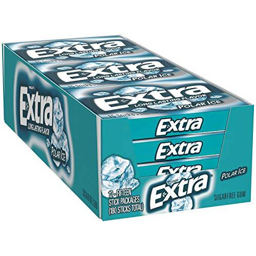 Wrigley’s Extra Polar Ice Sugar-Free Gum, Pack of 12 (15 sticks per Pack)