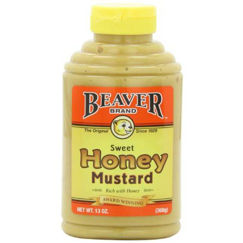 Beaver Brand Sweet Honey Mustard, 13-Ounce Squeezable Bottles (Pack of 6)