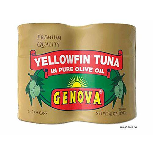 Genova Yellowfin Tuna in Pure Olive Oil, 7-Ounce (Pack of 6)