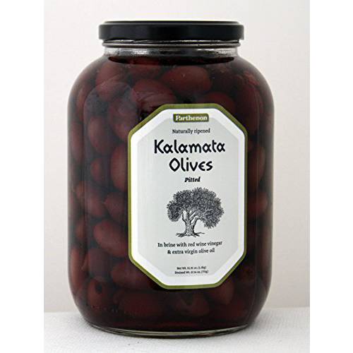 Parthenon Pitted Kalamata Olives in Brine with Red Wine Vinegar & Extra Virgin Olive Oil 52.91oz