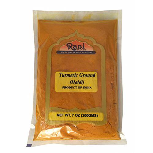 Rani Turmeric (Haldi) Root Powder Spice, (High Curcumin Content) 7oz (200g) ~ All Natural | 100% Pure, Salt Free | Vegan | Gluten Friendly | NON-GMO | Indian Origin