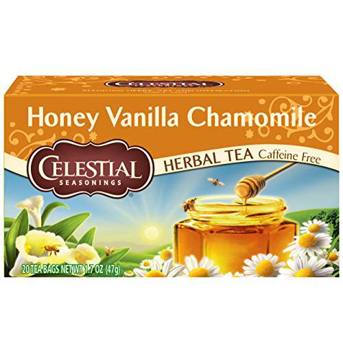 Celestial Seasonings Herbal Tea, Honey Vanilla Chamomile, Caffeine Free, 20 Tea Bags (Pack of 6)