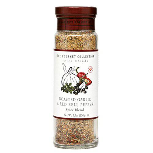 The Gourmet Collection Spice Blends Roasted Garlic and Red Bell Pepper Blend - Garlic Powder Seasoning for Cooking - Salt Free - Seafood, Meat, Eggs.