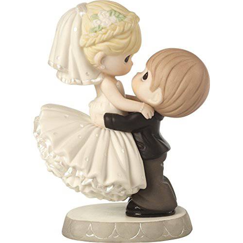 Precious Moments 172007 Best Day Ever Bride & Groom Bisque Porcelain Figurine & Wedding Cake Topper , White