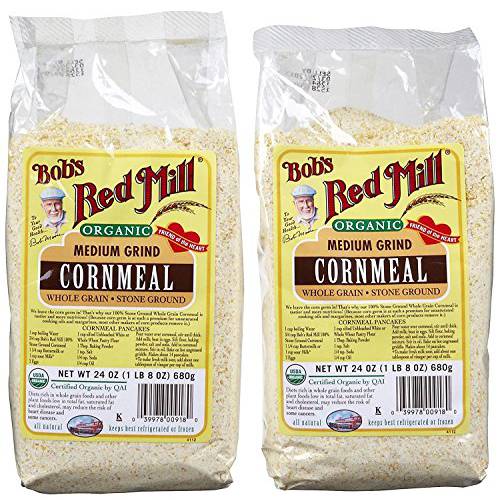 Bob’s Red Mill Organic Cornmeal Medium, 24 oz, 2 pk