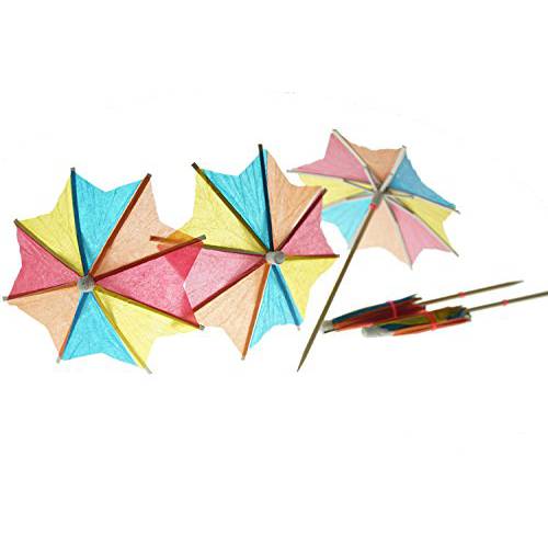 Bilipala 50 PCS Colorful Paper Umbrellas, Cocktail Parasol Picks, Cupcake Toppers Picks
