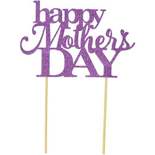 All About Details Purple Happy Mother’s Day Cake Topper, 6 x 8