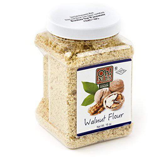 Oh Nuts Flour | Fresh Flour in Resealable Bulk Bag | Healthy Flour for Baking, Cooking & Eating Recipes | Certified Kosher, Dairy & Egg Free, Protein-Packed Low Sugar (Walnut Flour - 2 LB)