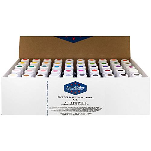 Food Coloring AmeriColor Nifty - Fifty Kit .75 Ounce Soft Gel Paste - 50 Pack