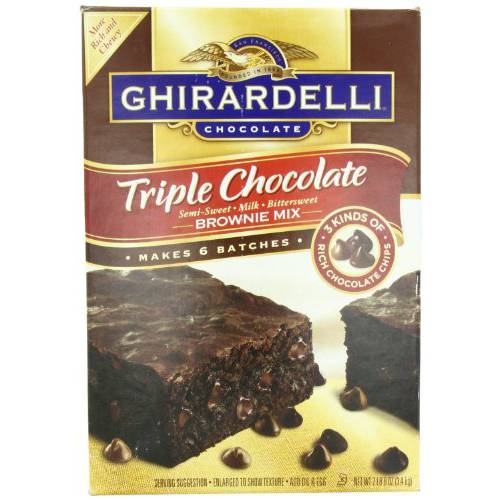 Ghirardelli Triple Chocolate Brownie Mix, Semi-Sweet, Milk, Bittersweet, 120 Ounce