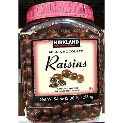 KIRKLAND SIGNATURE Milk Chocolate Raisins, Raisins Covered In Milk Chocolate, 54 Oz