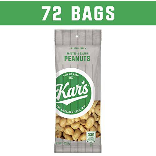 Kar’s Nuts Roasted N’ Salted Peanuts Snacks - Gluten Free, Bulk Pack of 2 oz Individual Single Serve Bags (Pack of 72)