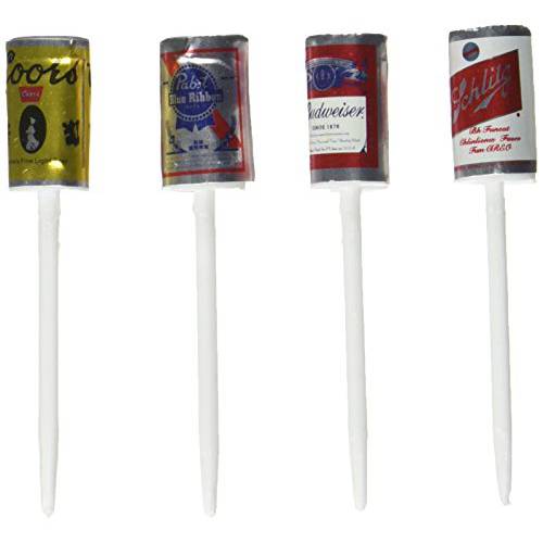 Oasis Supply Mini Beer Cans with Plastic Pick for Cake Decorating, 2.5-Inch, 12 pack