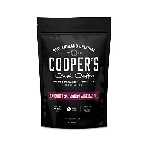 Cabernet Sauvignon Wine Barrel Aged Coffee | Costa Rica Beans, Incredibly Complex & Smooth Roasted Fresh - Whole bean 12oz Bag