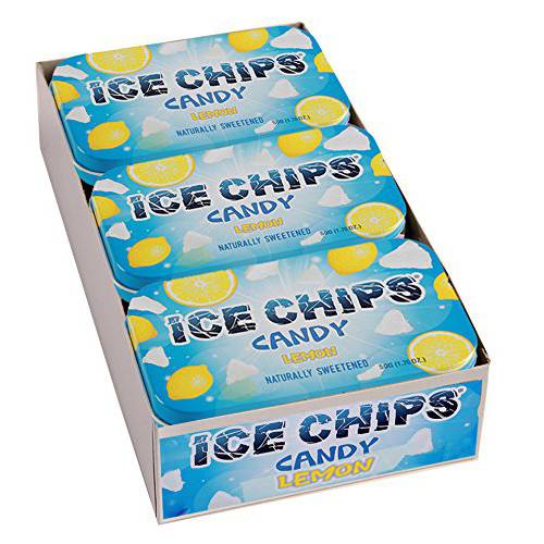ICE CHIPS Xylitol Candy Tins (Lemon, 6 Pack) Low Carb, Gluten Free - Includes BAND as shown