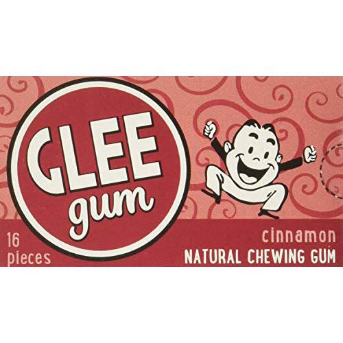 Glee Gum All Natural Cinnamon Gum, Non GMO Project Verified, Eco Friendly, 16 Piece Box, Pack of 12