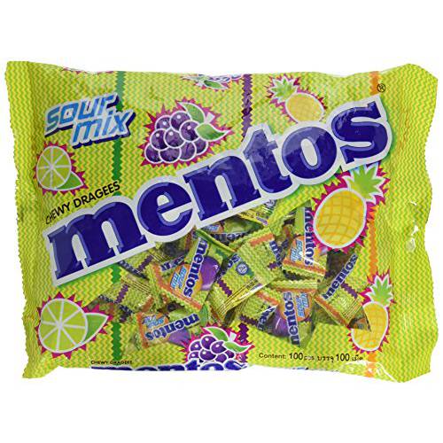 Foodkoncept 100 Pieces Mentos Chewy Mints, Assorted Mixed Fruit, 10.5 Ounce, Assorted Mixed Fruit, 10.50 Ounce