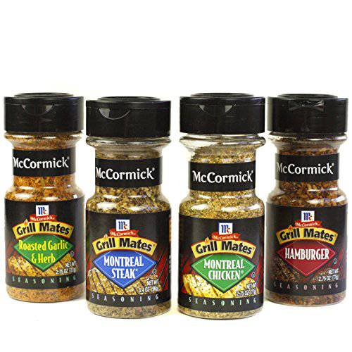McCormick Grill Mates Spices, Everyday Grilling Variety Pack (Montreal Steak, Montreal Chicken, Roasted Garlic & Herb, Hamburger), 4 Count
