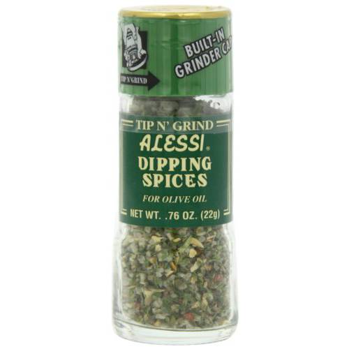 Alessi Herb & Seasoning Grinder, Dipping Spices for Olive Oil, Tip n’ Grind (Garlic, 0.76 Ounce (Pack of 4))