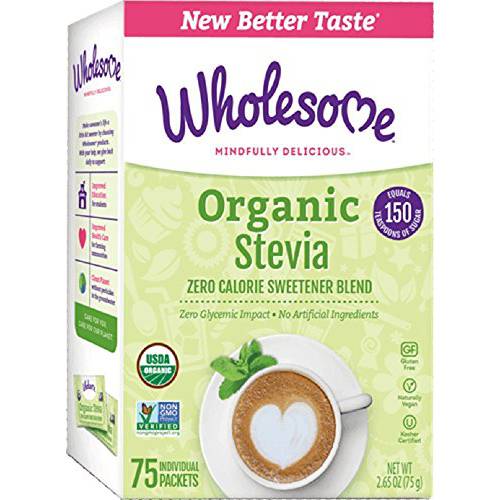Wholesome Sweeteners Organic Stevia, 75-Count (Pack of 3)