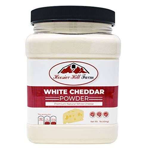 Hoosier Hill Farm Premium White Cheddar Cheese Powder, Natural (1 lb) Gluten Free and rBGH and rBST.free.