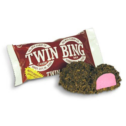 Palmer Twin Bing - Chocolate and Cherry Nougat Candy Bars (Pack of 6)