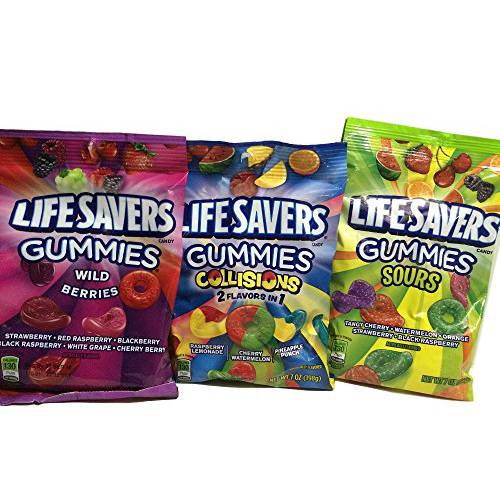 LifeSavers Gummies, Collisions, Wild Berries and Sours 7oz, 3 Bags