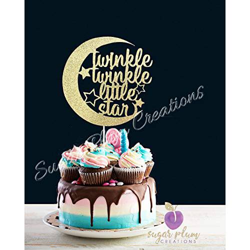 Twinkle Twinkle Little Star Cake Topper Half Moon