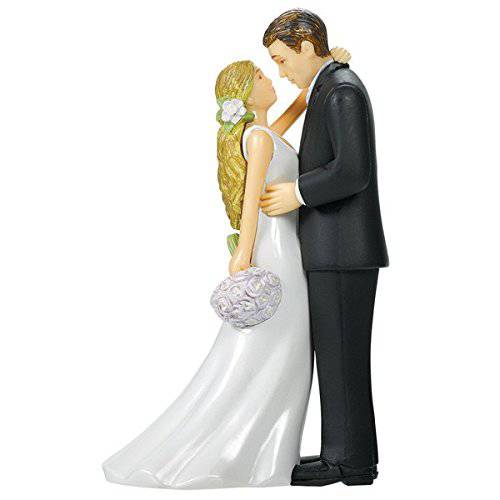 Bride & Groom with Bouquet Cake Topper | Wedding and Engagement Party, 4.5