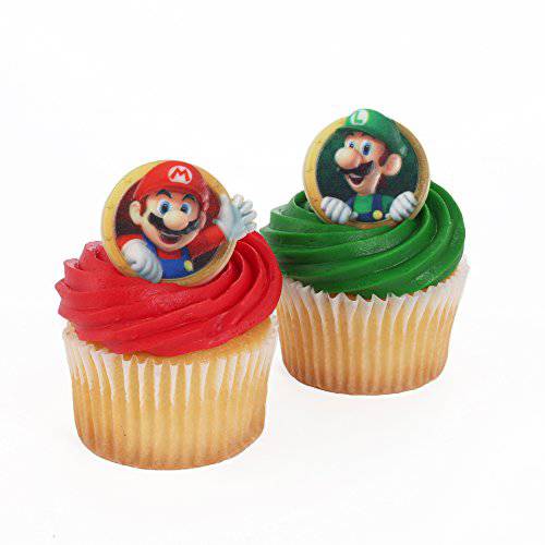 Bakery Crafts Super Mario Officially Licensed 24 Cupcake Topper Rings