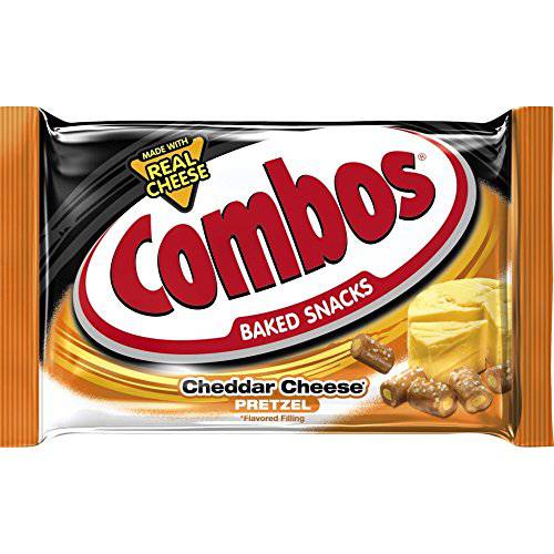 COMBOS Cheddar Cheese Pretzel Baked Snacks 1.8 Ounce (Pack of 18)