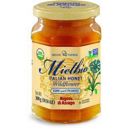 Rigoni Di Asiago Meilbio Italian Raw and Creamy Honey, Wildflower, 10.58 Ounce