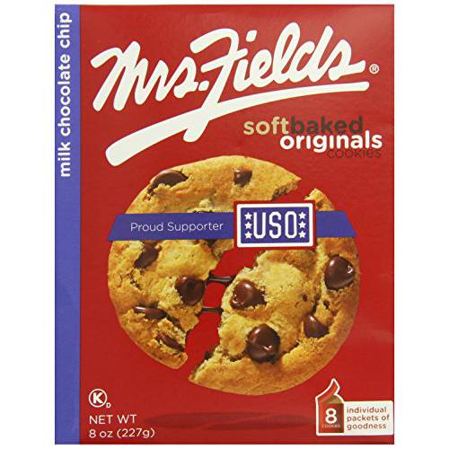 Mrs. Fields Milk Chocolate Chip Cookies, 8 Count (Pack of 2)