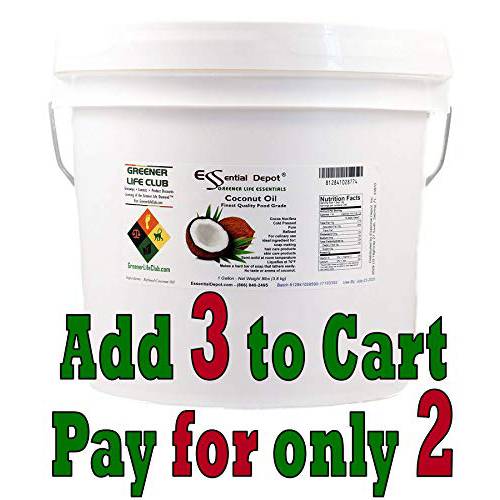 Coconut Oil - Food Grade - 7 lbs in a PP microwavable container, resealable lid & removable handle