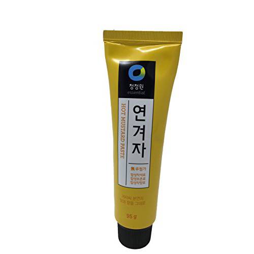 Chung Jung One Korean Premium Hot Spicy Yellow Mustard Paste, No Synthetic Additives, All Natural, 95g