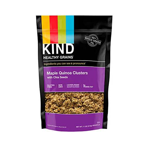 KIND Healthy Grains Clusters, Maple Quinoa with Chia Seeds Granola, Gluten Free, 11 Ounce Bag