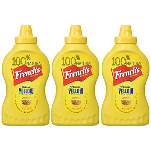 French’s Squeeze Bottle 14 Oz pack , Classic Yellow Mustard, 42 Ounce, (Pack of 3)