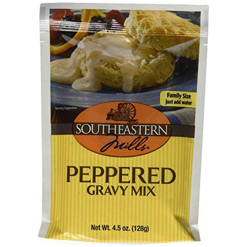 Southeastern Mills Gravy Mix Packet, Peppered Gravy Mix, Makes 3 ½ Cups of Gravy, Just Add Water, Family Size Packet, 4.5-Ounce Packet (Pack of 24 Packets)