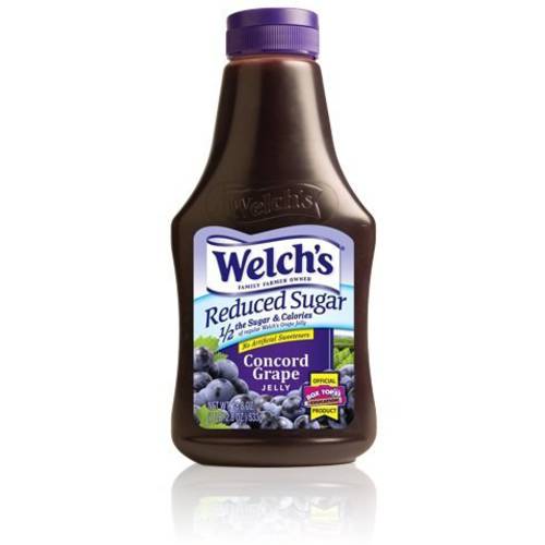 Welch’s Reduced Sugar Concord Grape Jelly 1/2 the Sugar (Pack of 2)