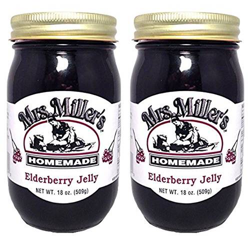 HUGE 18 oz Mrs. Miller’s Elderberry Jelly - Pack of 2 - Amish and Homemade