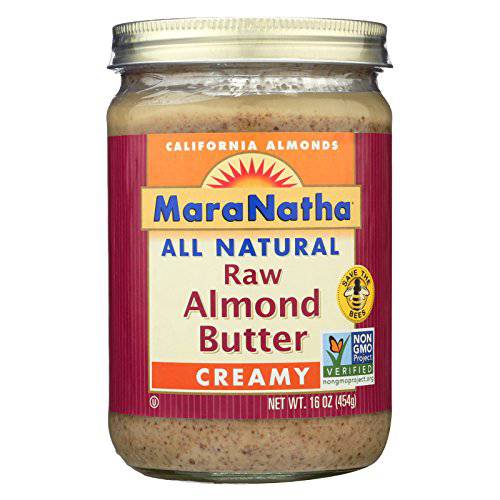Maranatha Raw Almond Butter No Salt 1 Pound (Pack of 6)