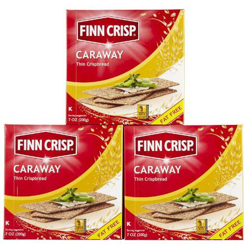 Finn Crisp Caraway Thin Rye Crispbread w/ Caraway, Boxes, 7 oz, 3 pk