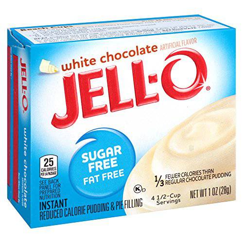 Jell-O Instant White Chocolate Sugar-Free Fat Free Pudding & Pie Filling Mix (1oz Boxes, Pack of 6)