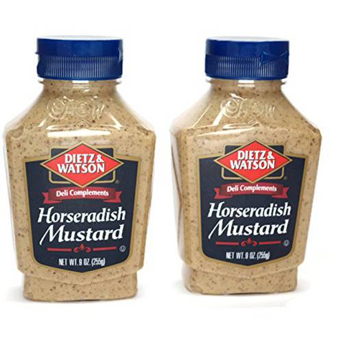 Dietz & Watson, Deli Compliments, Horseradish Mustard, 9oz Bottle (Pack of 2)