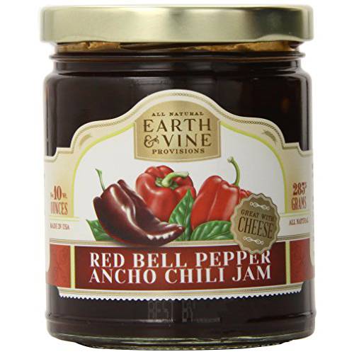 Earth & Vine Provisions Red Bell Pepper and Ancho Chili Jam, 10 Ounce