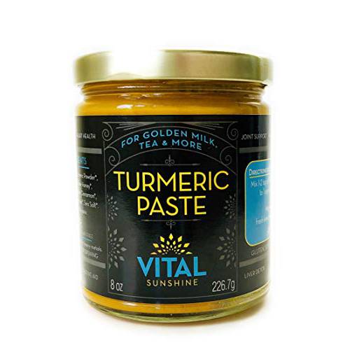 Vital Sunshine Turmeric Paste for Golden Milk and Turmeric Tea - Organic Turmeric Curcumin with Black Pepper to Aid Inflammation, Support Digestion and Enhance Joint Mobility (42 Servings)